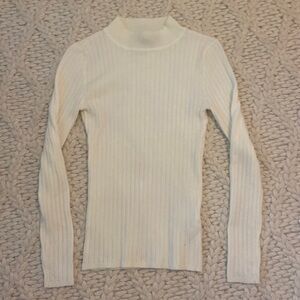 Long Sleeve White Mock Neck